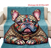 Gucci French Bulldog Throw Blankets GGJY (32)